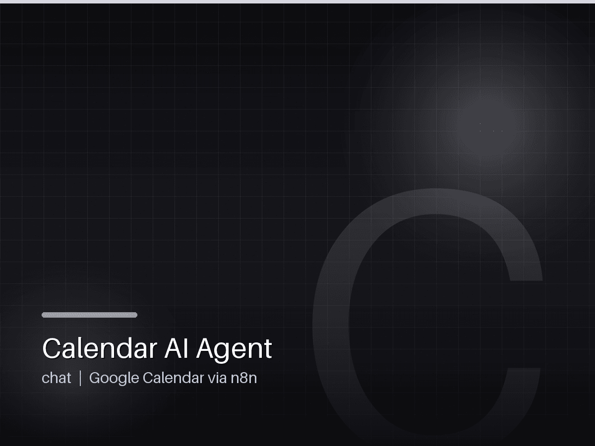 Calendar AI Agent project cover