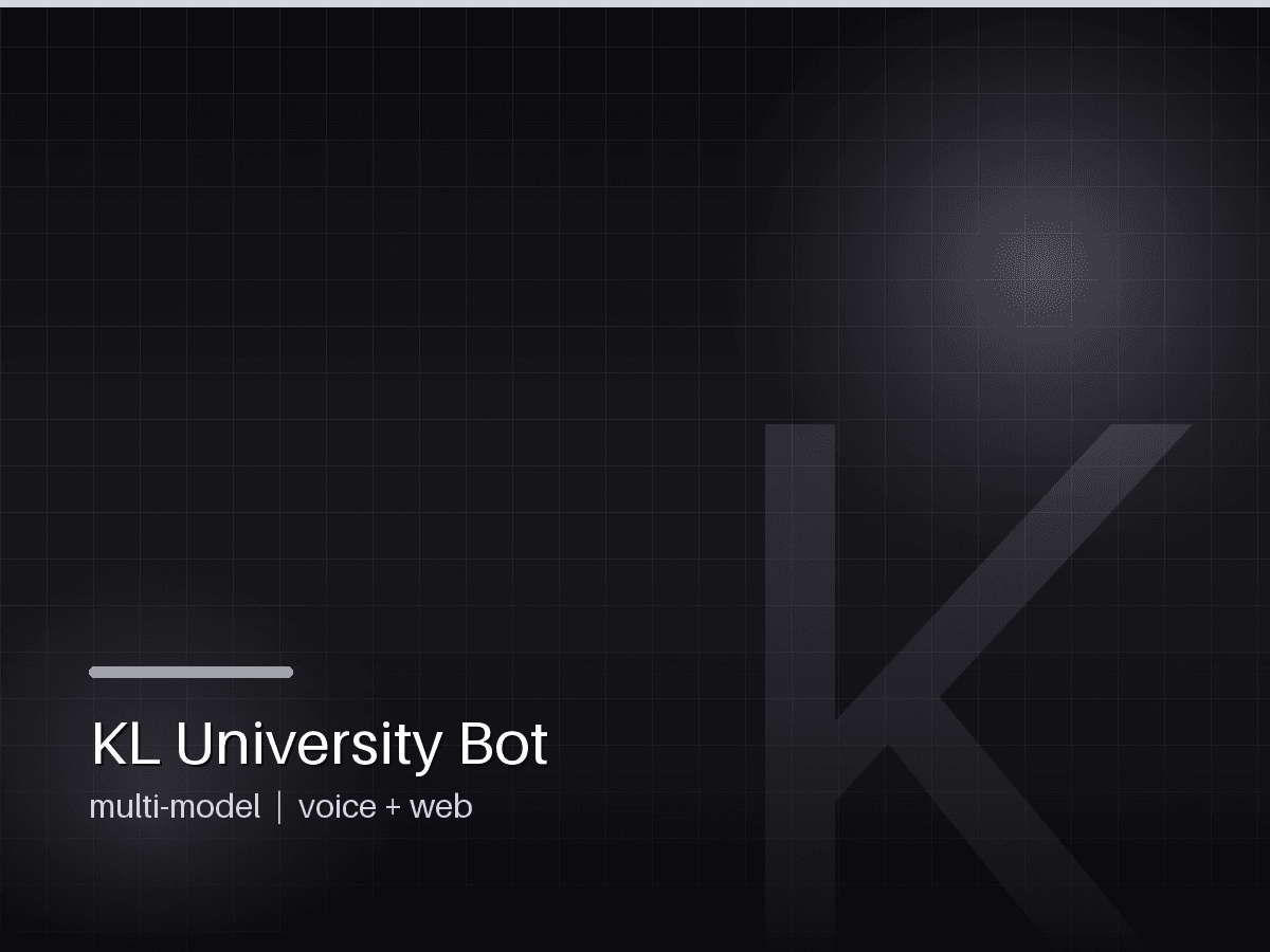 KL University Chatbot project cover